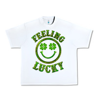 White feeling lucky with leopard Urban Heavy Tee - RanaPortraitStore