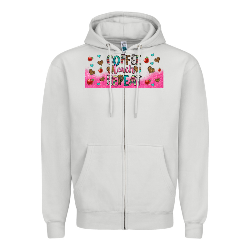 Coffee Teach Repeat Teacher Libbey Glass Zipper Hoodie by HRA Design Shop | Teevron