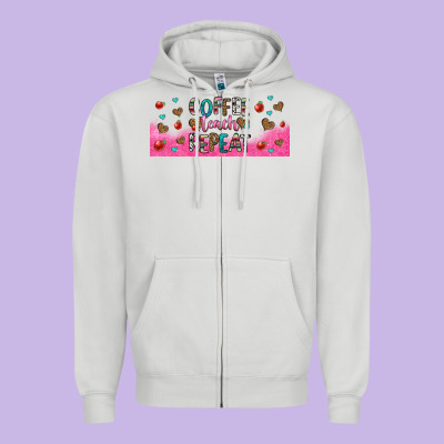 Coffee Teach Repeat Teacher Libbey Glass Zipper Hoodie Designed By Hra Design Shop