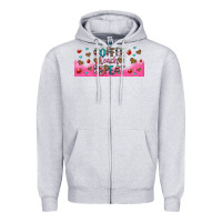 Heather Grey coffee teach repeat teacher libbey glass Zipper Hoodie - HRA Design Shop