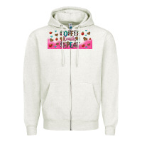 Oatmeal Heather coffee teach repeat teacher libbey glass Zipper Hoodie - HRA Design Shop