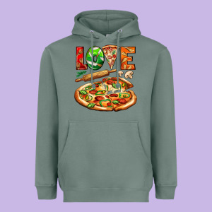 Love Pizza Heavyweight Hoodie Designed By Adodesignshop