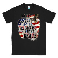 Black Home of the free because of the brave 4th of july Classic Tee - CowGirlArtShop