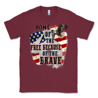 Burgundy Home of the free because of the brave 4th of july Classic Tee - CowGirlArtShop