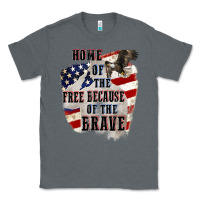 Charcoal Heather Home of the free because of the brave 4th of july Classic Tee - CowGirlArtShop