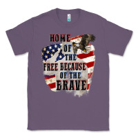 Lavender Home of the free because of the brave 4th of july Classic Tee - CowGirlArtShop