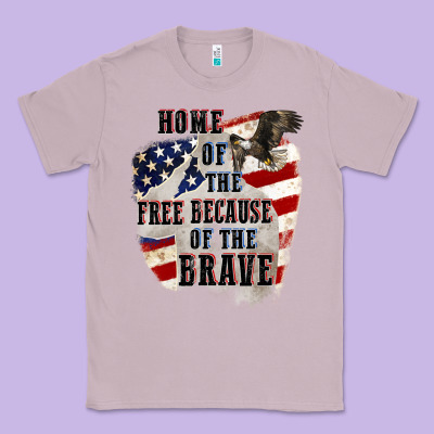 Home Of The Free Because Of The Brave 4th Of July Classic Tee Designed By Cowgirlartshop