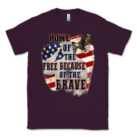 Plum Home of the free because of the brave 4th of july Classic Tee - CowGirlArtShop