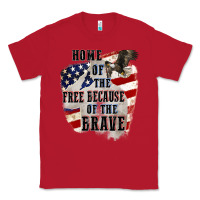 Red Home of the free because of the brave 4th of july Classic Tee - CowGirlArtShop