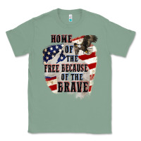 Sage Home of the free because of the brave 4th of july Classic Tee - CowGirlArtShop