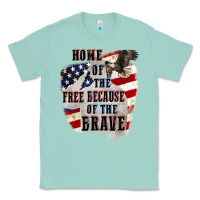 Seafoam Home of the free because of the brave 4th of july Classic Tee - CowGirlArtShop