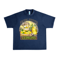 Navy farm fresh lemons Urban Heavy Tee - Zillion Design Studio