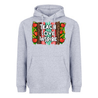 Heather Grey teach love inspire brushstroke with  and pen leopard Heavyweight Hoodie - Artiststas