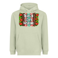 Matcha teach love inspire brushstroke with  and pen leopard Heavyweight Hoodie - Artiststas