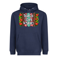 Navy teach love inspire brushstroke with  and pen leopard Heavyweight Hoodie - Artiststas