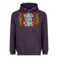 Plum teach love inspire brushstroke with  and pen leopard Heavyweight Hoodie - Artiststas