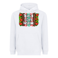 White teach love inspire brushstroke with  and pen leopard Heavyweight Hoodie - Artiststas