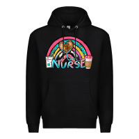 Black nurse rainbow Premium Hoodie - NancyCooperArtShop