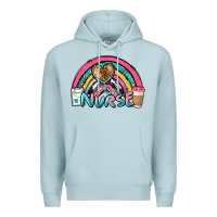 Blue Mist nurse rainbow Premium Hoodie - NancyCooperArtShop