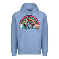 Colony Blue nurse rainbow Premium Hoodie - NancyCooperArtShop