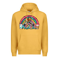 Mustard nurse rainbow Premium Hoodie - NancyCooperArtShop