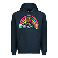Navy nurse rainbow Premium Hoodie - NancyCooperArtShop