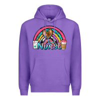 Purple nurse rainbow Premium Hoodie - NancyCooperArtShop