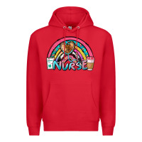 Red nurse rainbow Premium Hoodie - NancyCooperArtShop