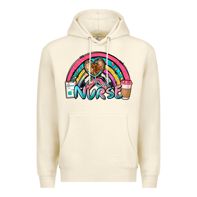 Nurse Rainbow Premium Hoodie by NancyCooperArtShop | Teevron
