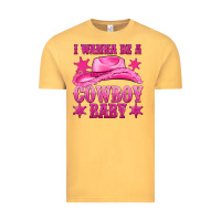 Vintage Mustard i wanna be a cowboy baby Vintage Tee - texasbilliewilder