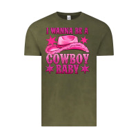 Vintage Olive i wanna be a cowboy baby Vintage Tee - texasbilliewilder