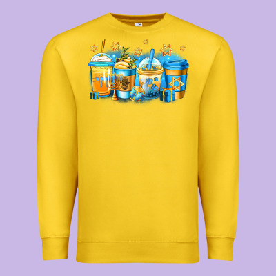 Hanukkah Coffee Premium Sweatshirt Designed By Jasminsmagicworld