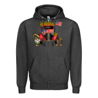 Charcoal Heather america soldier truck Zipper Hoodie - CowhideDigitalArt