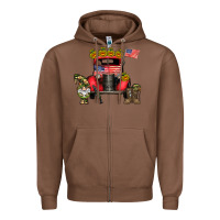 Chestnut america soldier truck Zipper Hoodie - CowhideDigitalArt