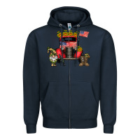 Navy america soldier truck Zipper Hoodie - CowhideDigitalArt