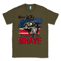 Army Green Home of the free because of the brave 4th of july Classic Tee - CowGirlArtShop