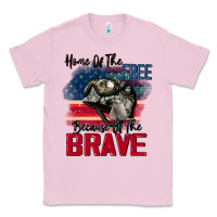 Bubblegum Pink Home of the free because of the brave 4th of july Classic Tee - CowGirlArtShop