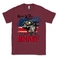 Burgundy Home of the free because of the brave 4th of july Classic Tee - CowGirlArtShop
