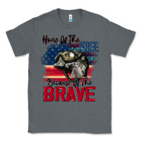 Charcoal Heather Home of the free because of the brave 4th of july Classic Tee - CowGirlArtShop
