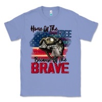 Colony Blue Home of the free because of the brave 4th of july Classic Tee - CowGirlArtShop