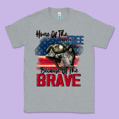 Home Of The Free Because Of The Brave 4th Of July Classic Tee Designed By Cowgirlartshop