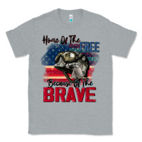 Heather Grey Home of the free because of the brave 4th of july Classic Tee - CowGirlArtShop