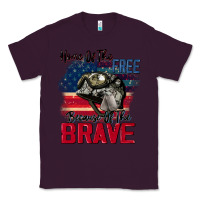 Plum Home of the free because of the brave 4th of july Classic Tee - CowGirlArtShop