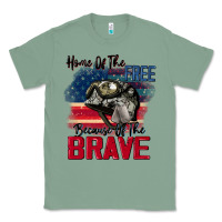 Sage Home of the free because of the brave 4th of july Classic Tee - CowGirlArtShop