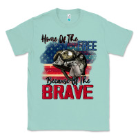 Seafoam Home of the free because of the brave 4th of july Classic Tee - CowGirlArtShop