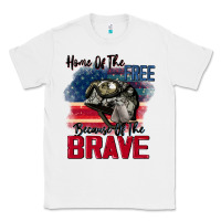 White Home of the free because of the brave 4th of july Classic Tee - CowGirlArtShop