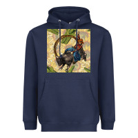 Navy rodeo seamless pattern Heavyweight Hoodie - BundleAndBundleShop