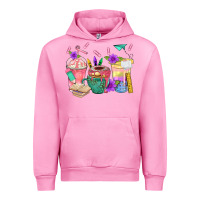 Fuchsia Pink School Girl Coffee Cup Bbs Urban Hoodie - BundleAndBundleShop