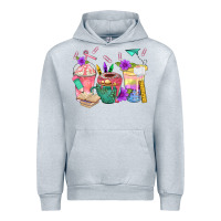 Heather Grey School Girl Coffee Cup Bbs Urban Hoodie - BundleAndBundleShop
