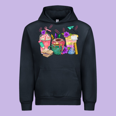 School Girl Coffee Cup Bbs Urban Hoodie Designed By Bundleandbundleshop